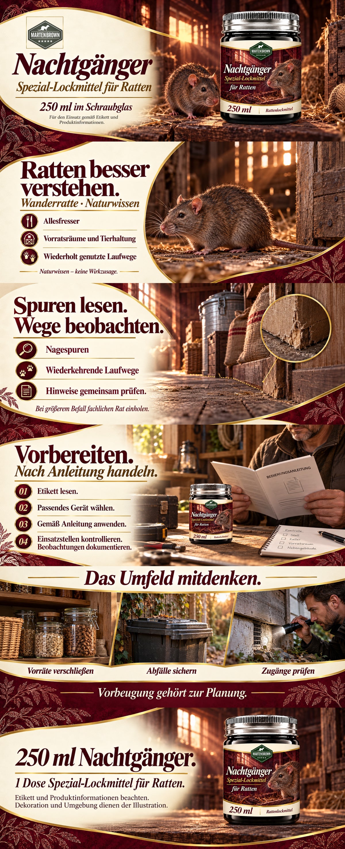 Martenbrown Nachtgänger – Atrayente para ratas, 250 ml
