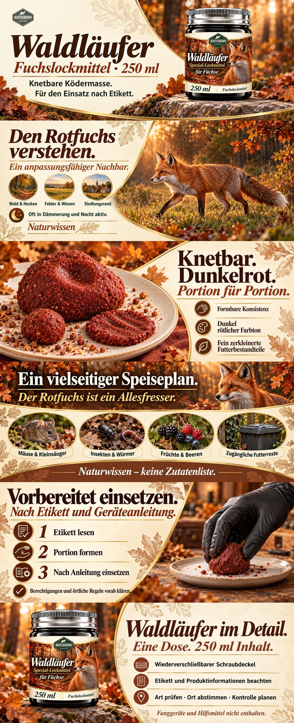 Martenbrown Waldläufer – Reclamo para zorros, 250 ml