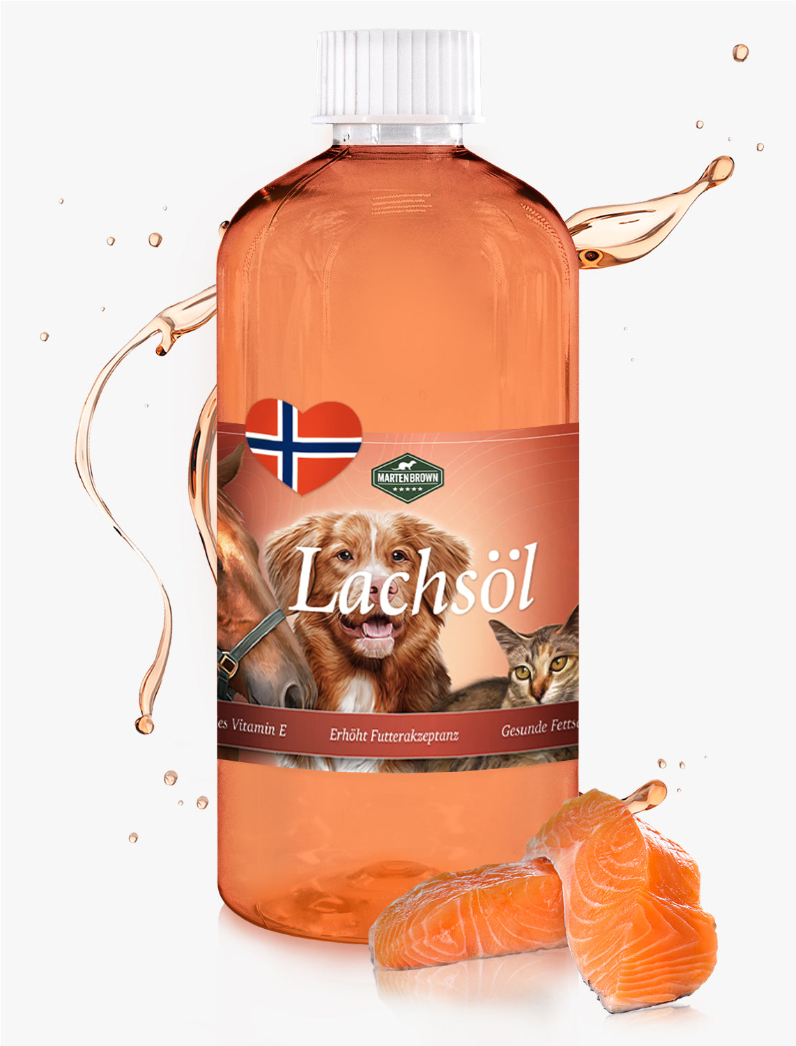 Martenbrown Norwegisches Lachsöl Für Hunde, Katzen & Pferde – 5 Liter Kanister, Reich An Omega-3 & Vitamin E